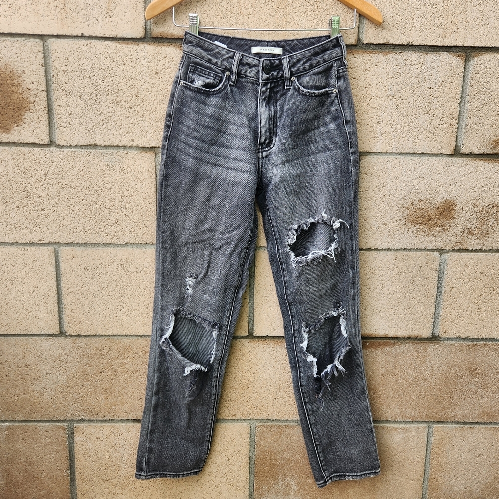PACSUN Women's Mom Jeans Distressed High Rise size 22 Black